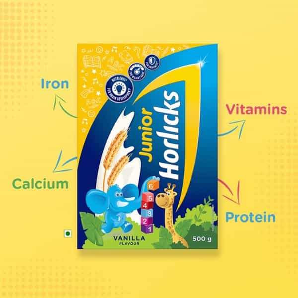 Horlicks Junior Nutrition Drink Vanilla 500 G Bib