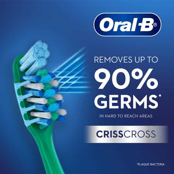 Oral-B Criss Cross - Family Pack Of 4 Toothbrushes Medium | For Adults | Manual | Multicolor