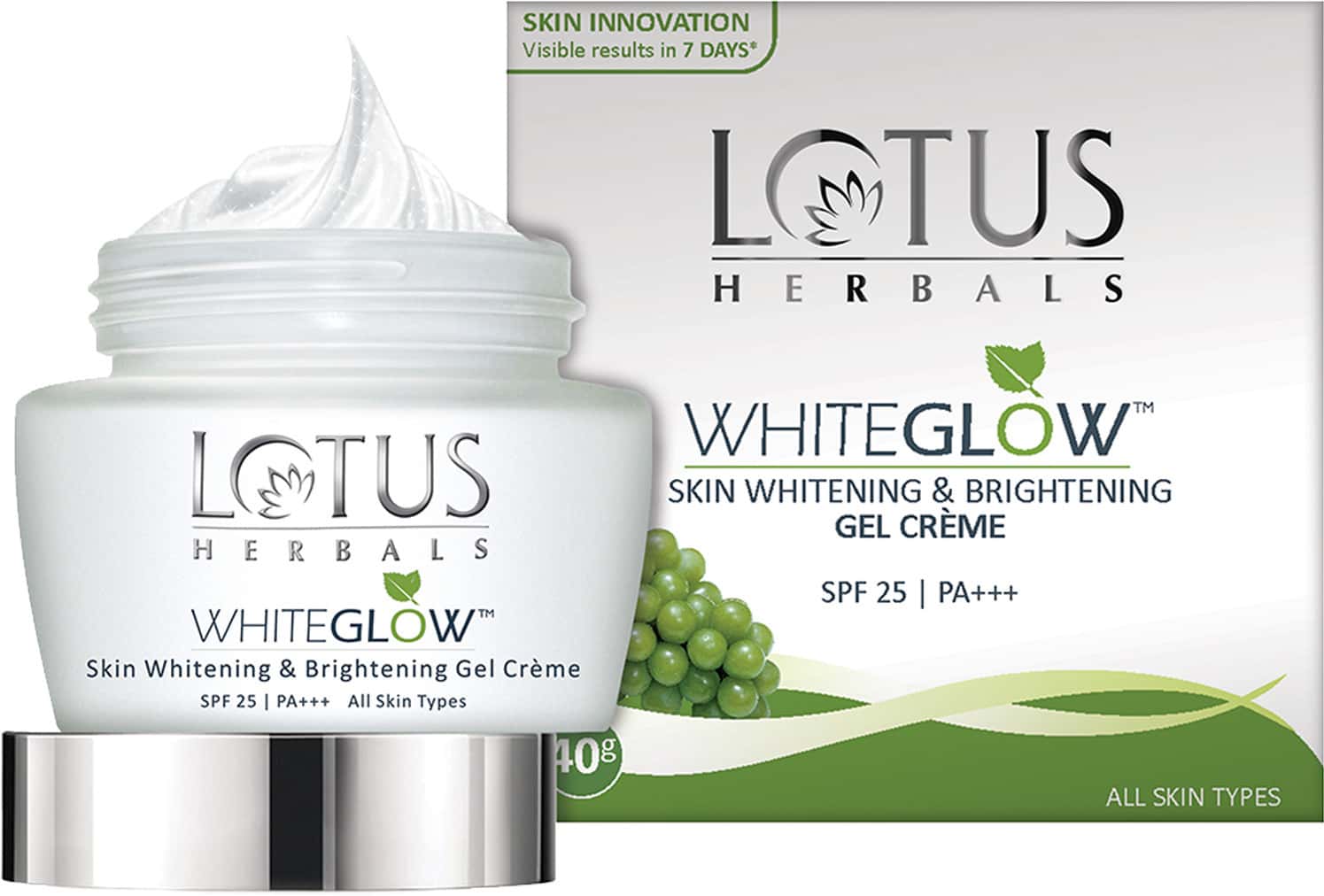 Lotus Herbals Whiteglow Skin Whitening & Brightening Gel Crme Spf-25 I Pa+++ 40 Gm