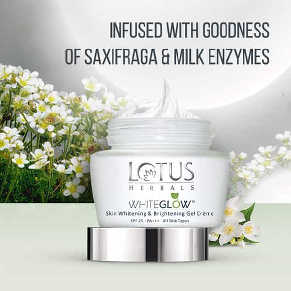 Lotus Herbals Whiteglow Skin Whitening & Brightening Gel Crme Spf-25 I Pa+++ 40 Gm