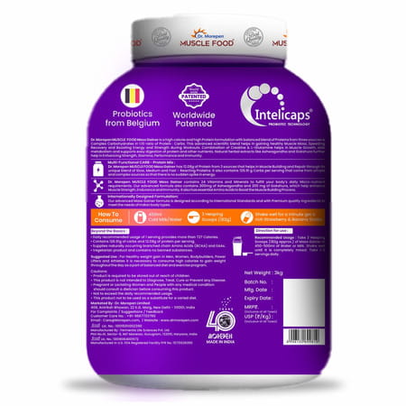 Dr. Morepen Muscle Food Mass Gainer Banana Strawberry 3kg