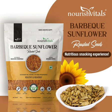 Nourishvitals Barbeque Sunflower Roasted Seed 200g (Pack Of 2)