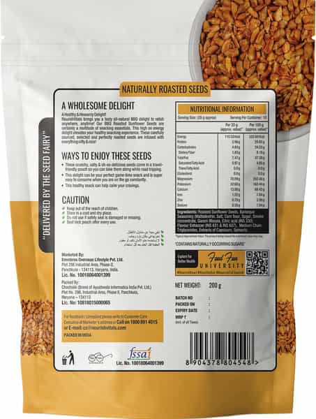 Nourishvitals Barbeque Sunflower Roasted Seed 200G (Pack Of 2)