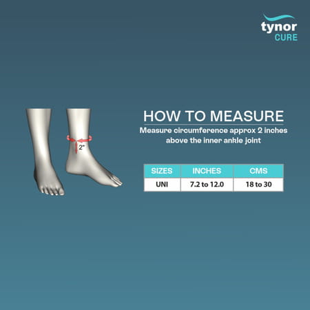 Tynor Ankle Wrap Sleek Elastic | Grey | Universal | 1 Unit