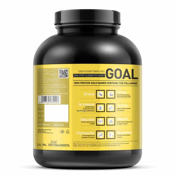 Muscleblaze High Protein Gold Gainer (Chocolate | 3Kg / 6.6Lbs | 30 Servings)