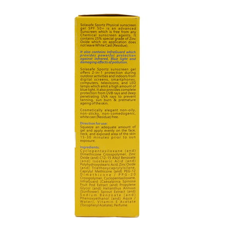 Solasafe Sportz Spf 50+ Pa+++ Sunscreen Gel 50gm