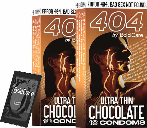 404 By Bold Care Ultra Thin Chocolate Flavor Condoms 60 Microns Disposable Pouches 20S