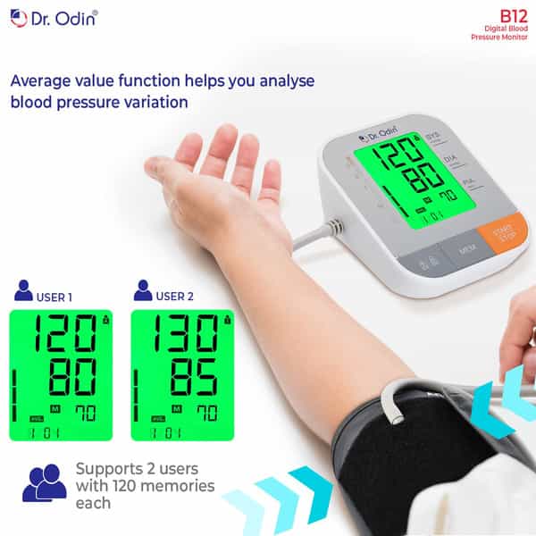 Dr. Odin B12 Blood Pressure Monitor With Arrhythmia Detection | Fully Automatic Digital Bp Machine