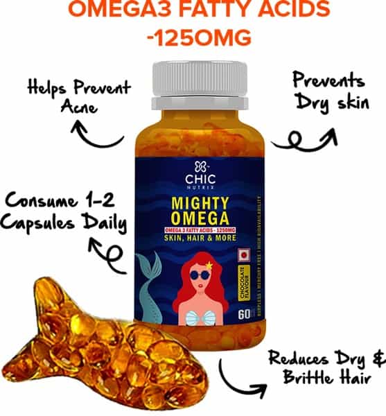 Chicnutrix Mighty Omega Chocolate Skin Care Capsules Bottle Of 60