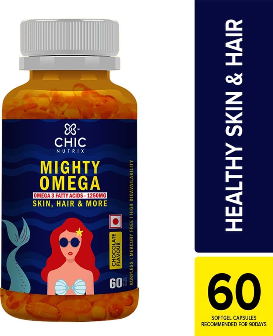 Buy CHICNUTRIX MIGHTY OMEGA CHOCOLATE SKIN CARE CAPSULES BOTTLE OF 60