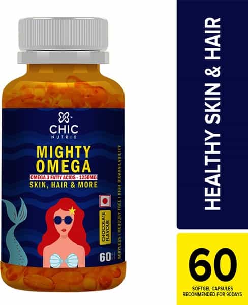 Chicnutrix Mighty Omega Chocolate Skin Care Capsules Bottle Of 60