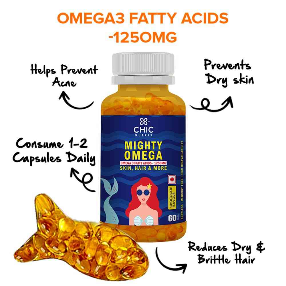 Buy Chicnutrix Mighty Omega Omega 3 Fatty Acids 1250 Mg For Skin