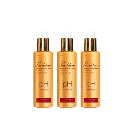 Pearldew Golden Glow Face Wash 100 Ml | Regain Your Glow With Green Tea | Aloe (Pack Of 3)