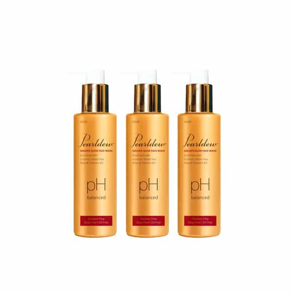 Pearldew Golden Glow Face Wash 100 Ml | Regain Your Glow With Green Tea | Aloe (Pack Of 3)