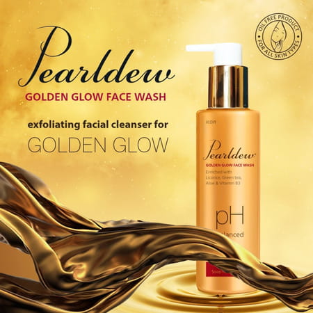 Pearldew Golden Glow Face Wash 100 Ml | Regain Your Glow With Green Tea | Aloe (Pack Of 3)