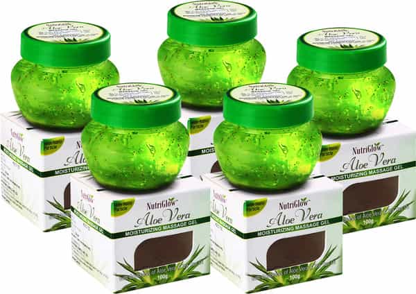 Nutriglow Aloe Vera Face Gel Great For Face Glowing & Radiant Skin(100Gm Each)(Pack Of 5)