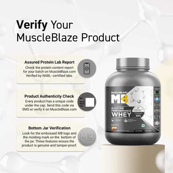Muscleblaze Biozyme Performance Whey Protein | Kesar Thandai | 2Kg | 25G Protein Per Scoop