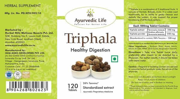 Ayurvedic Life Triphala 120 Tablets (Pack Of 5) Natural