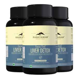 Rasayanam Liver Detox | Nac | Milk Thistle & Herbs | Detox | Digestion & Energy | 3 X 60 Tablets