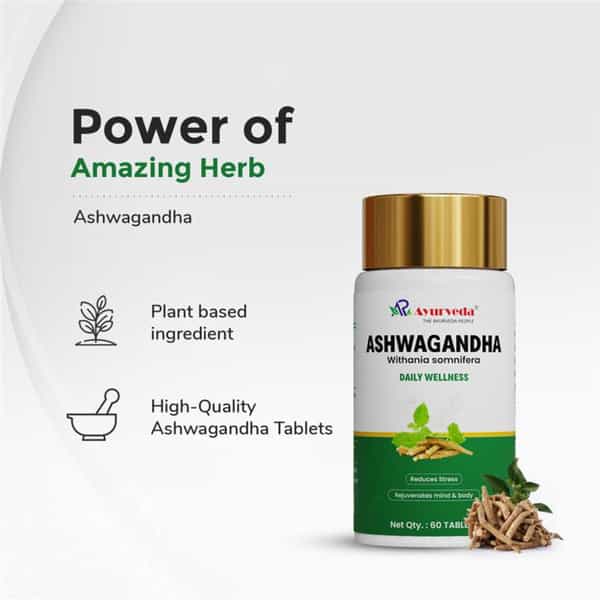 A R Ayurveda Ashwagandha Tablets For General Wellness And Daily Energy - 60 Tablets