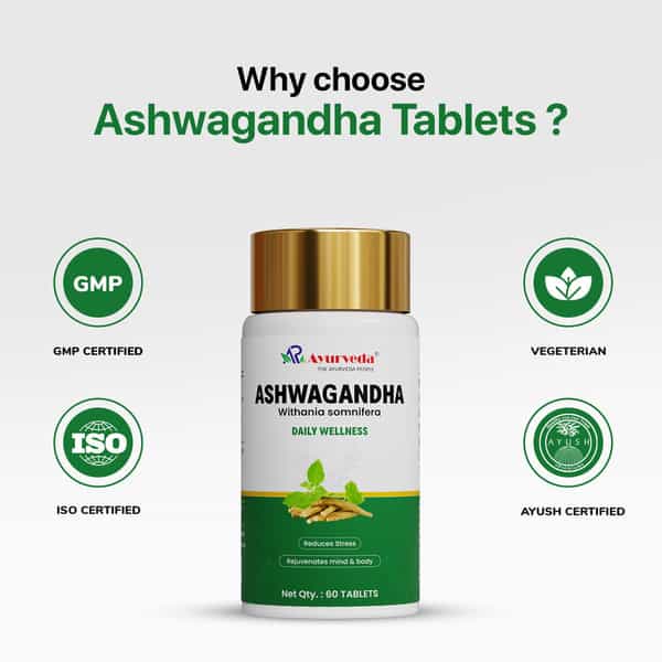 A R Ayurveda Ashwagandha Tablets For General Wellness And Daily Energy - 60 Tablets