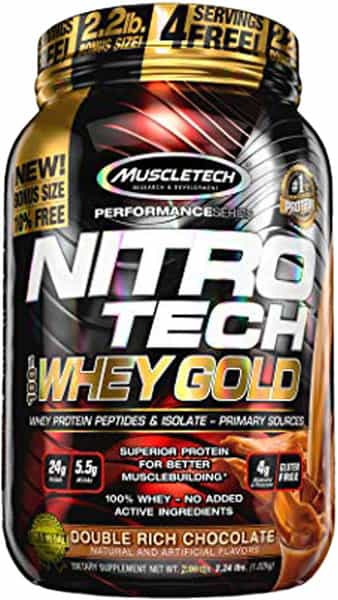 Muscletech Chocolate Protein Powder Nitro-Tech Whey Gold - 1200 Gm