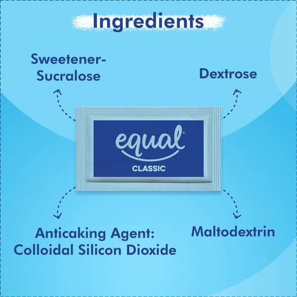 Equal Classic Zero Calorie Sweetener Sugar Free Calorie Control 100 Sachets Pack Of 6