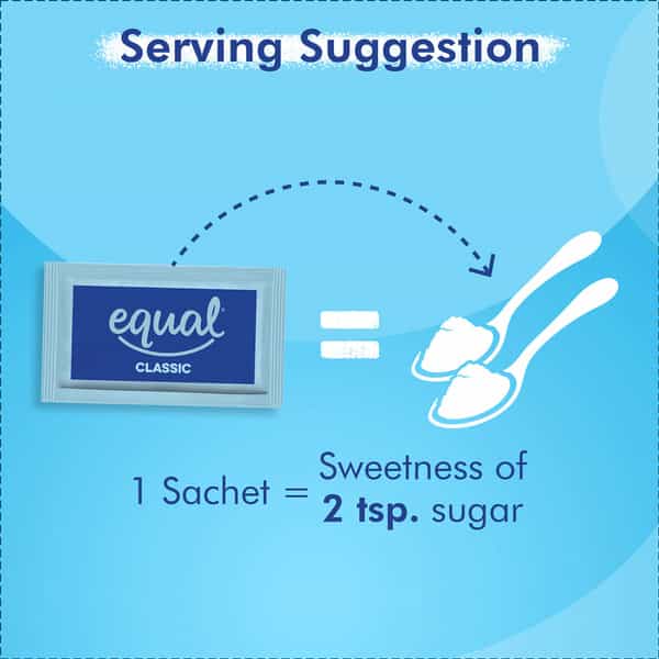 Equal Classic Zero Calorie Sweetener Sugar Free Calorie Control 100 Sachets Pack Of 6