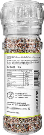 Lunn Desert Salt & Garlic Herbs Grinder 55g Each (Pack Of 2)