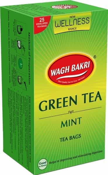 Wagh Bakri Green Tea Mint Tea Bags 25 Tea Bags