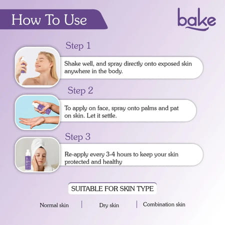 Bake De-Tan Sunscreen Spray Spf 70 Pa++++ With 2% Kojic Acid & Alpha Arbutin - 100Ml