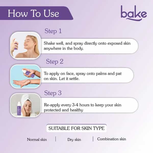 Bake De-Tan Sunscreen Spray Spf 70 Pa++++ With 2% Kojic Acid & Alpha Arbutin - 100Ml