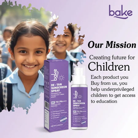 Bake De-Tan Sunscreen Spray Spf 70 Pa++++ With 2% Kojic Acid & Alpha Arbutin - 100Ml