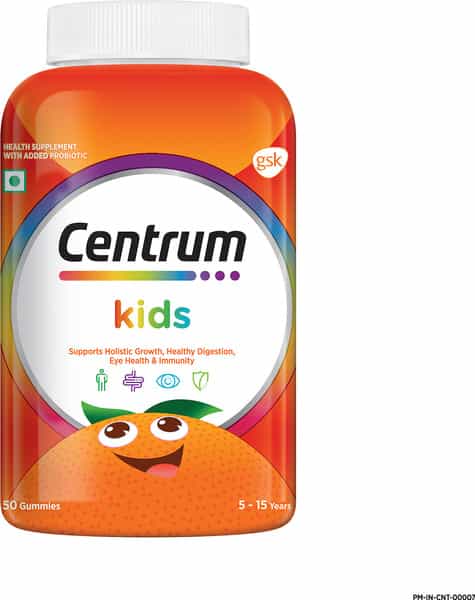Centrum Kids|Supports Overall Health (Veg) |World's No.1 Multivitamin (50 Gummies)