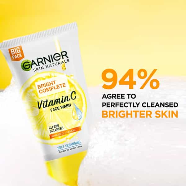 Garnier Skin Naturals Bright Complete Vitamin C Facewash | For All Skin Types | 150G (Pack Of 2)