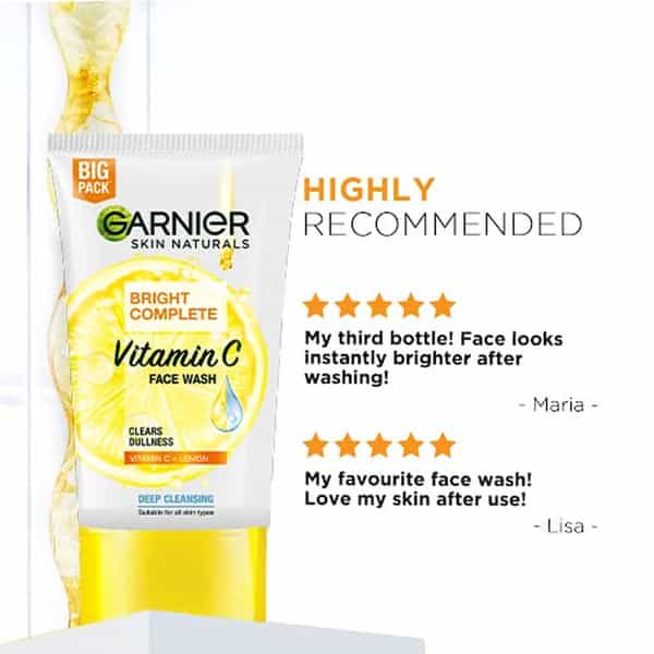 Garnier Skin Naturals Bright Complete Vitamin C Facewash | For All Skin Types | 150G (Pack Of 2)