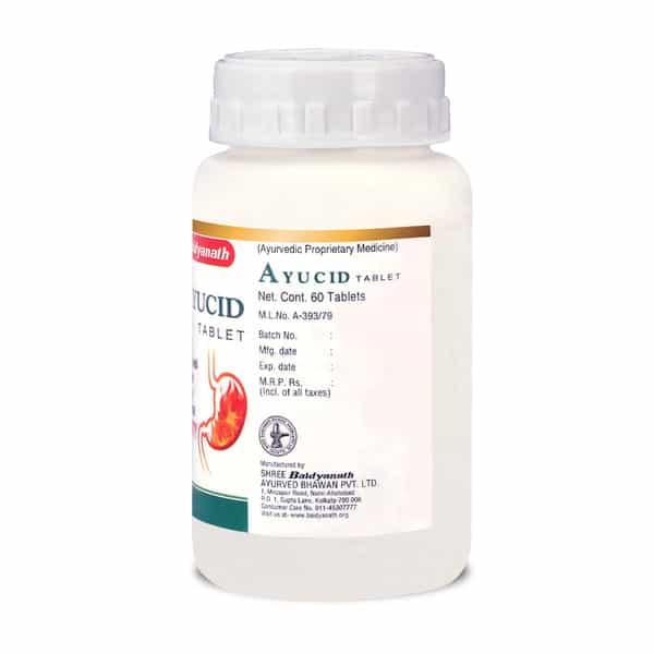 Baidyanath Ayurved Ayucid Tablets 60S | Acidity & Bloating Relief