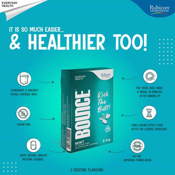 Bounce Nicotine Mini Lozenge 2 Mg - Mint | Cherry & Cinnamon Flavour | Sugar Free - 60 Count