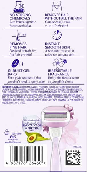 Gillette Venus Comfortglide Hair Removal Razor For Women With Avocado Oils & Freesia Scent 1 Pc