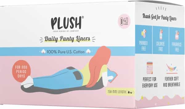 Plush Daily Ultra Thin Panty Liners For Women 40 Liners-150Mm In Length