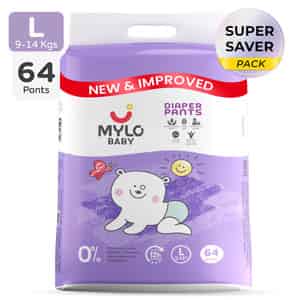 Mylo Baby Diaper Pants Large (l) Size 9-14 Kgs (64 Count) - Pack Of 1