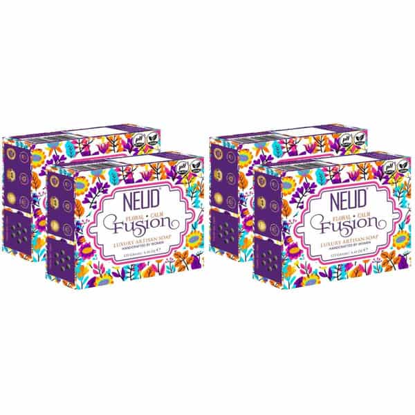 Neud Floral Luxury Artisan Handmade Soaps Bar Calming & Skin Repair - Pack 4 | 125Gm Each