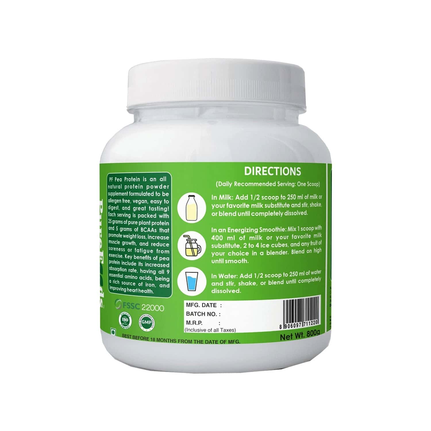 Buy PUREFOODS PF PEA PROTEIN BANANA FLAVOUR 800G Online & Get Upto 60