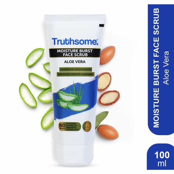 Truthsome Moisture Burst Face Scrub With Aloe Vera & Argan Oil - For Dry Skin | 100 Ml