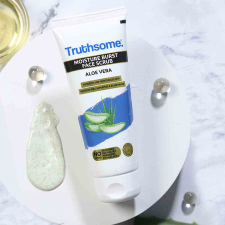 Truthsome Moisture Burst Face Scrub With Aloe Vera & Argan Oil - For Dry Skin | 100 Ml