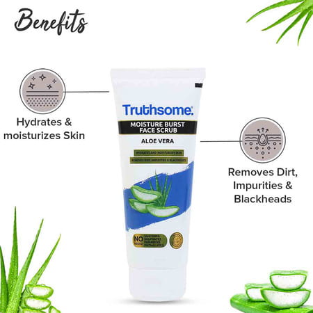 Truthsome Moisture Burst Face Scrub With Aloe Vera & Argan Oil - For Dry Skin | 100 Ml