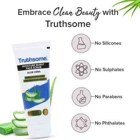 Truthsome Moisture Burst Face Scrub With Aloe Vera & Argan Oil - For Dry Skin | 100 Ml