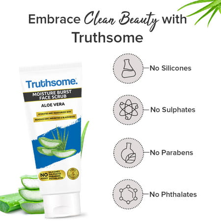 Truthsome Moisture Burst Face Scrub With Aloe Vera & Argan Oil - For Dry Skin | 100 Ml