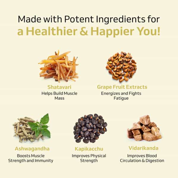 Purely Yours Ayurvedic Weight Gain Capsules For Natural Muscle Mass Gain For Men & Women - 60 Caps