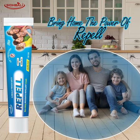 Sidhbali Repell Mosquito Repellent Cream | Long-Lasting Protection | Kids & Adults | 100g